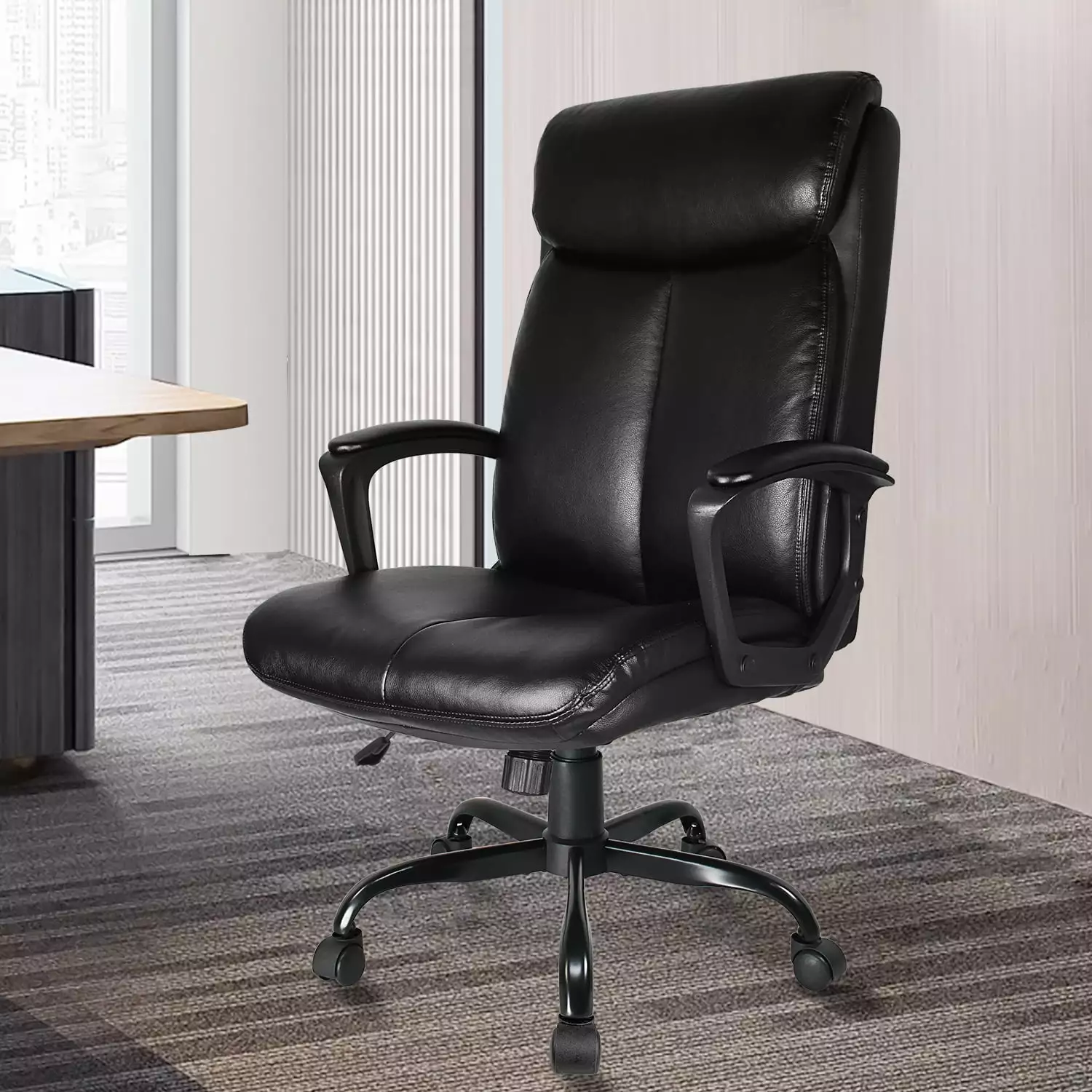 HForesty Home Office Chair Executive Adjustable Computer Desk Chair Lumbar Support