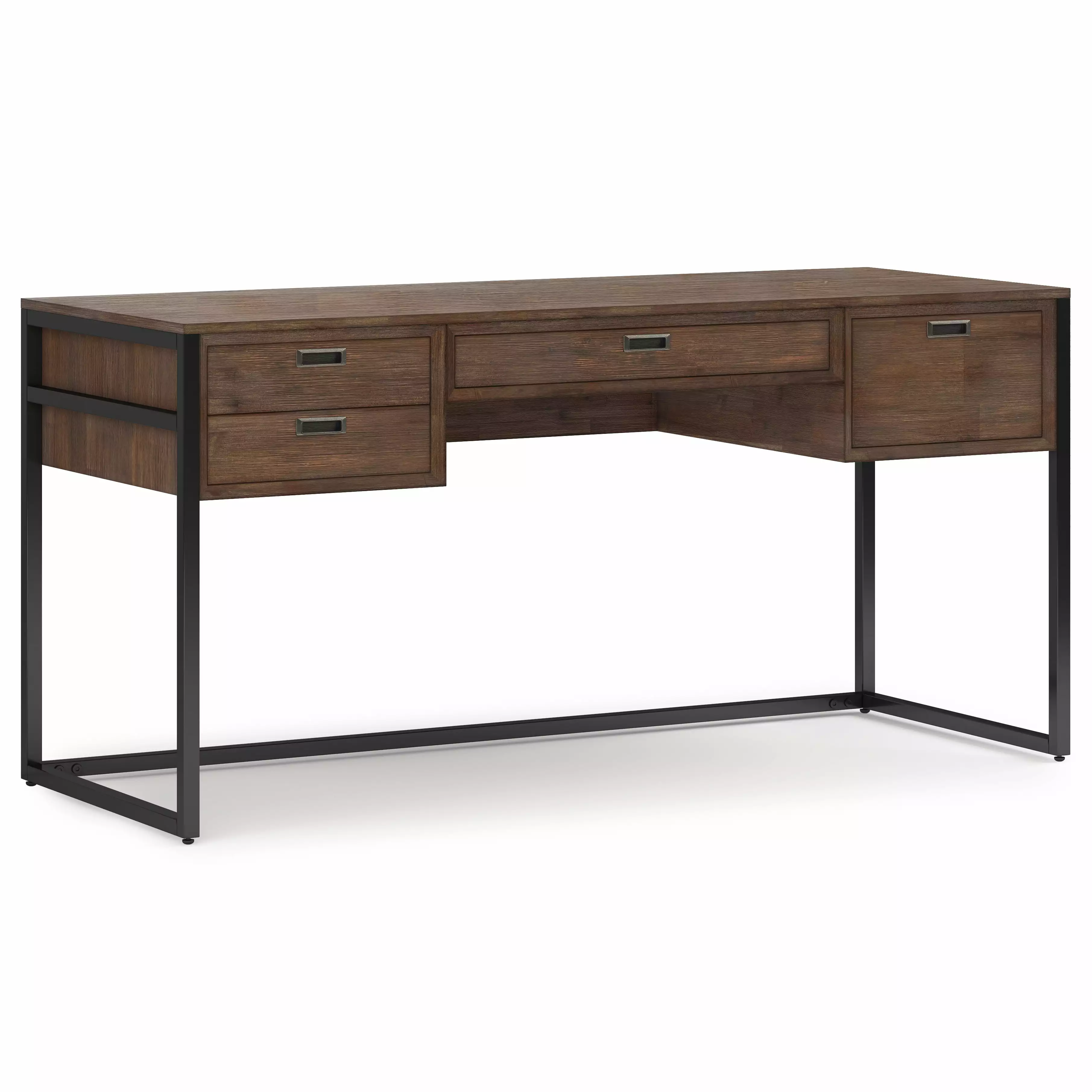 Simpli Home Richmond Acacia Wood Modern Industrial 60 Desk Rustic Natural Brown
