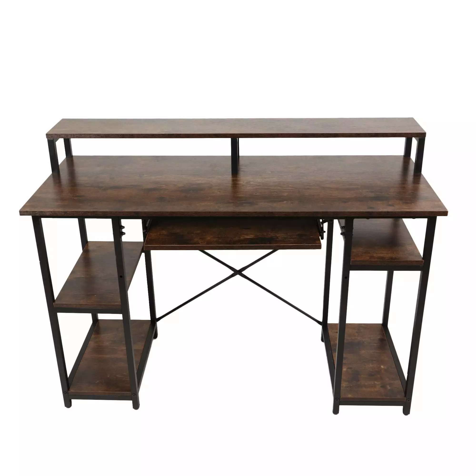 Industrial Computer Desk Monitor Stand Study Table Workstation Home Office TINGLU