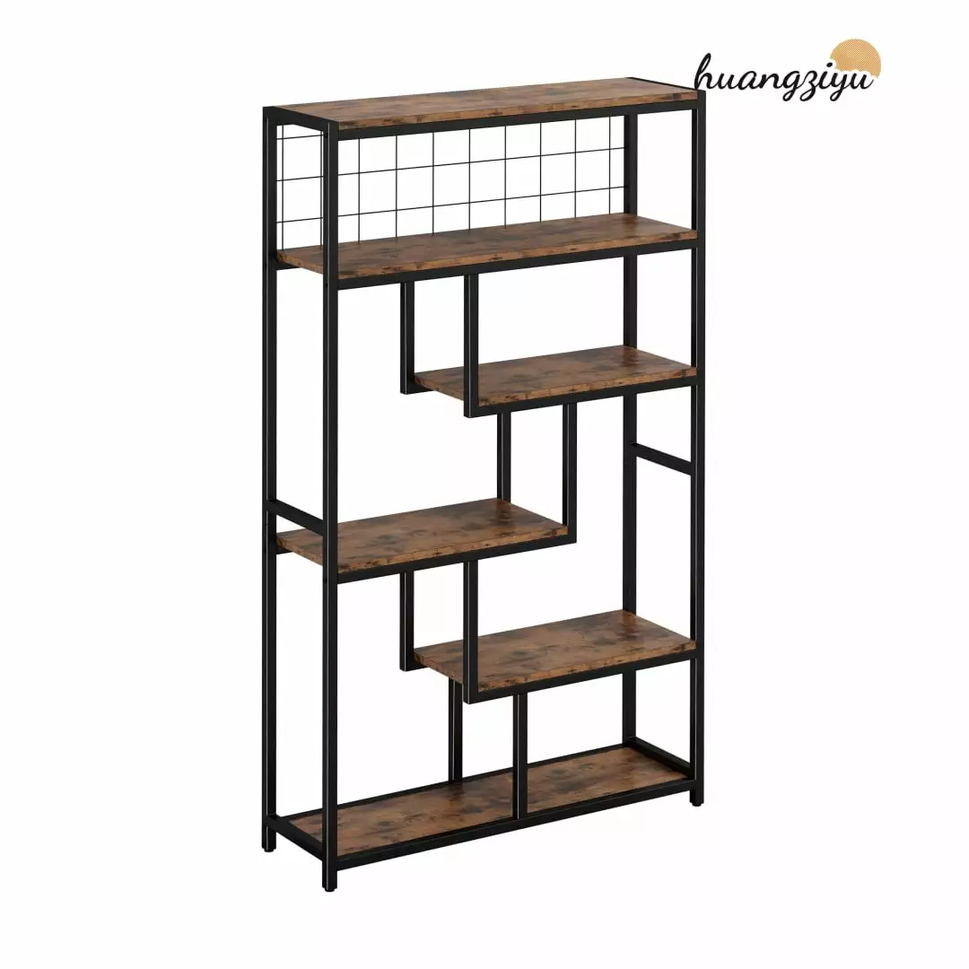 6 Tier Industrial Etagere Heavy Duty Bookshelves Living Room Home Office FHWMHZY