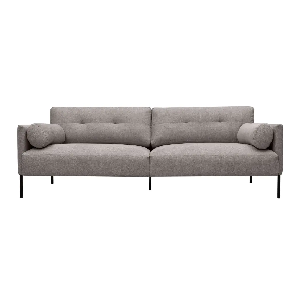 Armen Living Michalina 84 Gray and Black Fabric & Metal Sofa