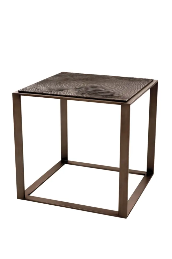 Square Bronze Side Table Eichholtz Zino Industrial Decor
