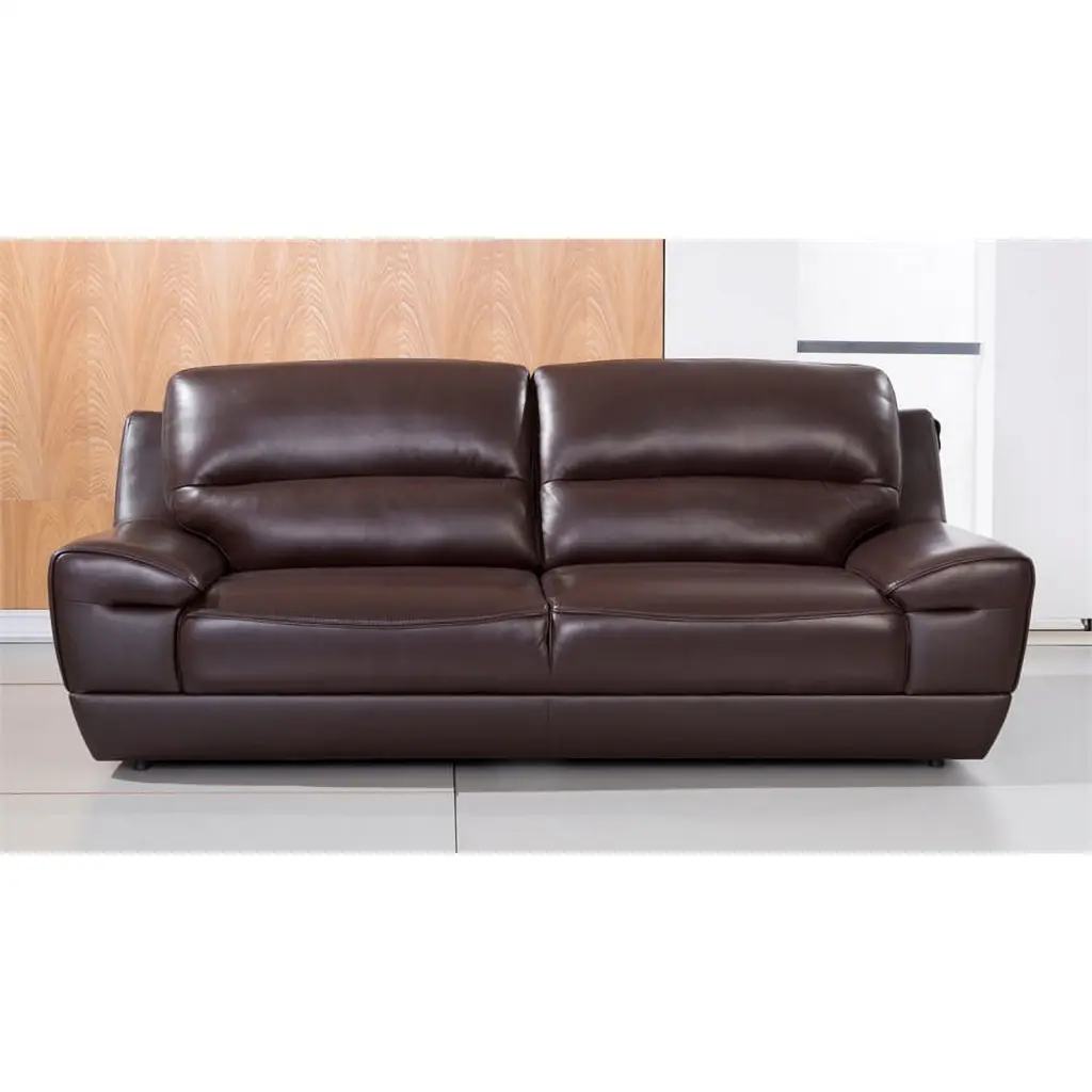 EK018 Dark Brown Italian Leather Sofa American Eagle Furniture