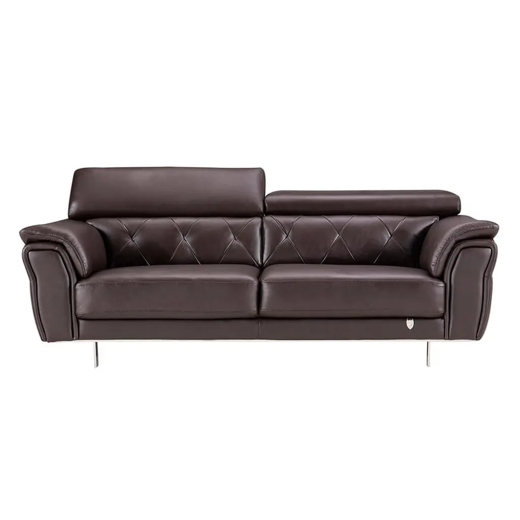 EK068 Dark Chocolate Italian Leather Sofa Premium Upholstery American Eagle Furniture