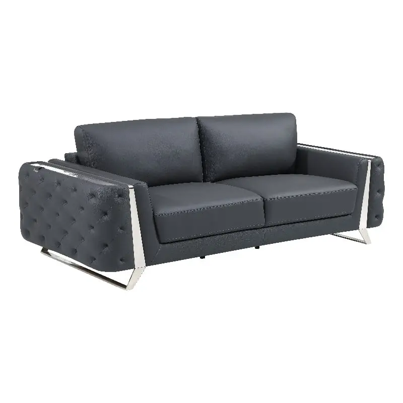 Titan Furnishings Modern Genuine Italian Leather Upholstered Sofa - Elegant Living Room Seating