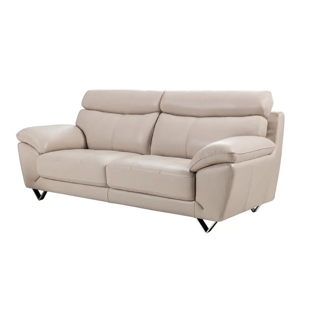EK078 Light Gray Italian Leather Sofa Modern Living Room Couch American Eagle Furniture