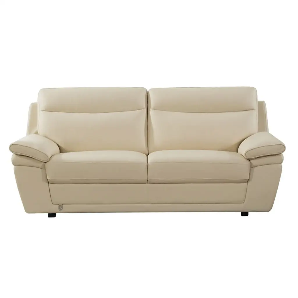 EK092 Cream Italian Leather Sofa Living Room American Eagle Furniture