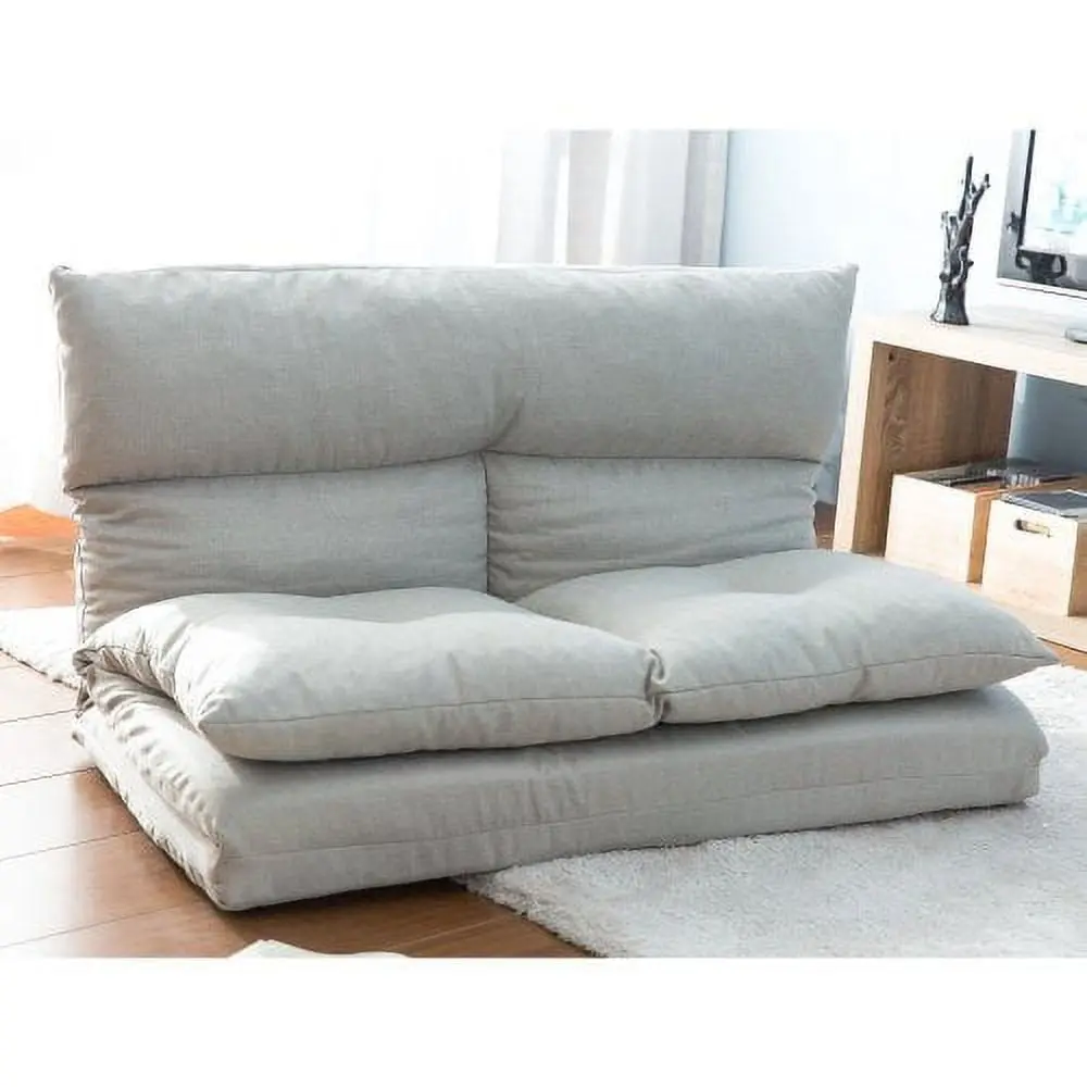 Fabric Floor Couch Lounge 5 Adjustable Reclining Positions Foldable Japanese Floor Futon Tatami Style Sofa Bed Sit Sleep N...