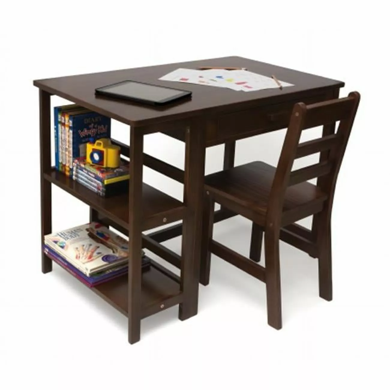 New Childs Work Station and Chair Walnut Templeton