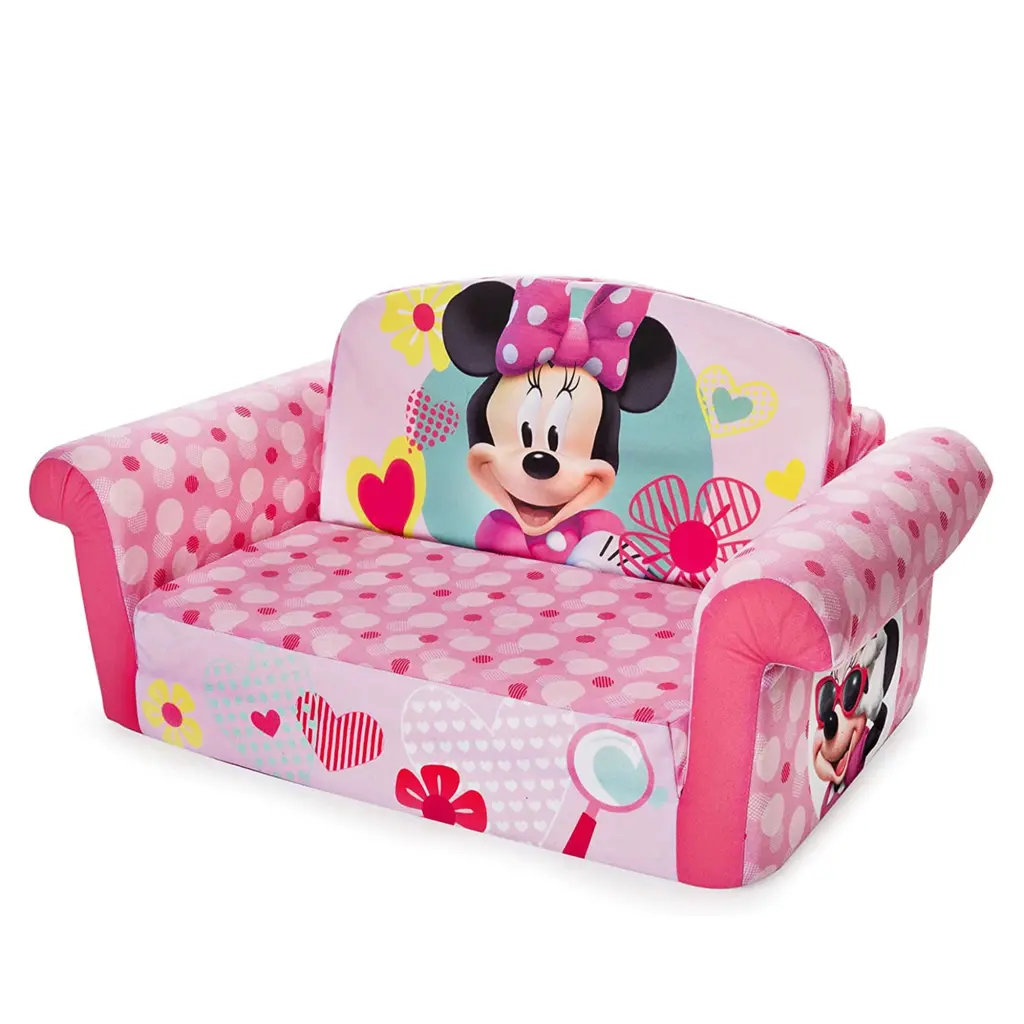 Open Box Marshmallow Furniture Kids 2--1 Flip Open Sofa Bed, Minnie Mouse