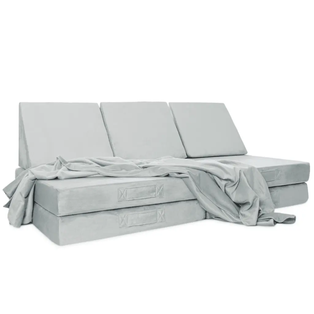 Milliard Kids Toddler Sofa Play Couch Bonus Blanket Playroom Bedroom Grey
