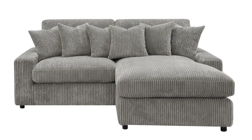 Modern Modular Sectional Sofa 6 Pillows and Corduroy Upholstery Ashion