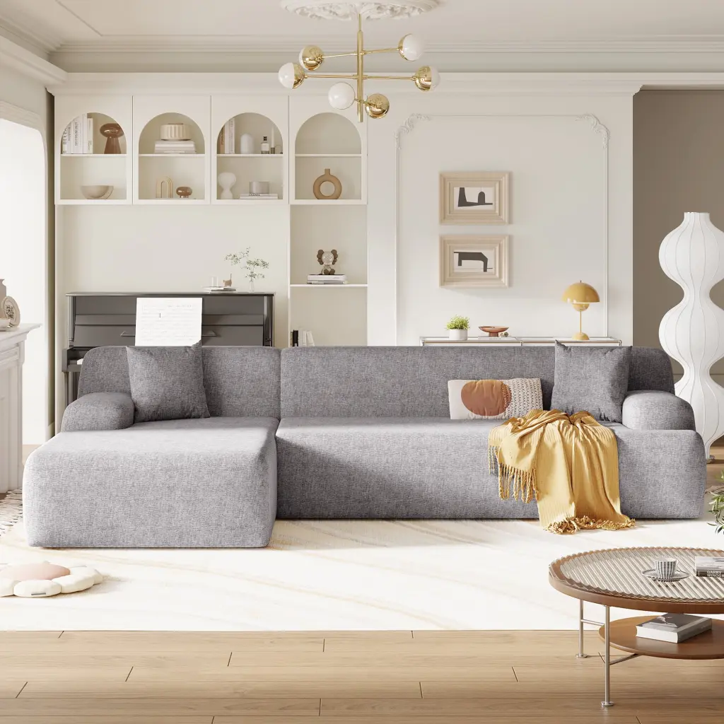 DeeHome U-Style Modern Large L-Shape Modular Sectional Sofa Living Room and Bedroom