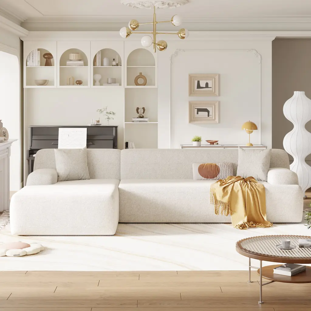 DeeHome U-Style Modern Large L-Shape Modular Sectional Sofa Simplified Style Free Combination