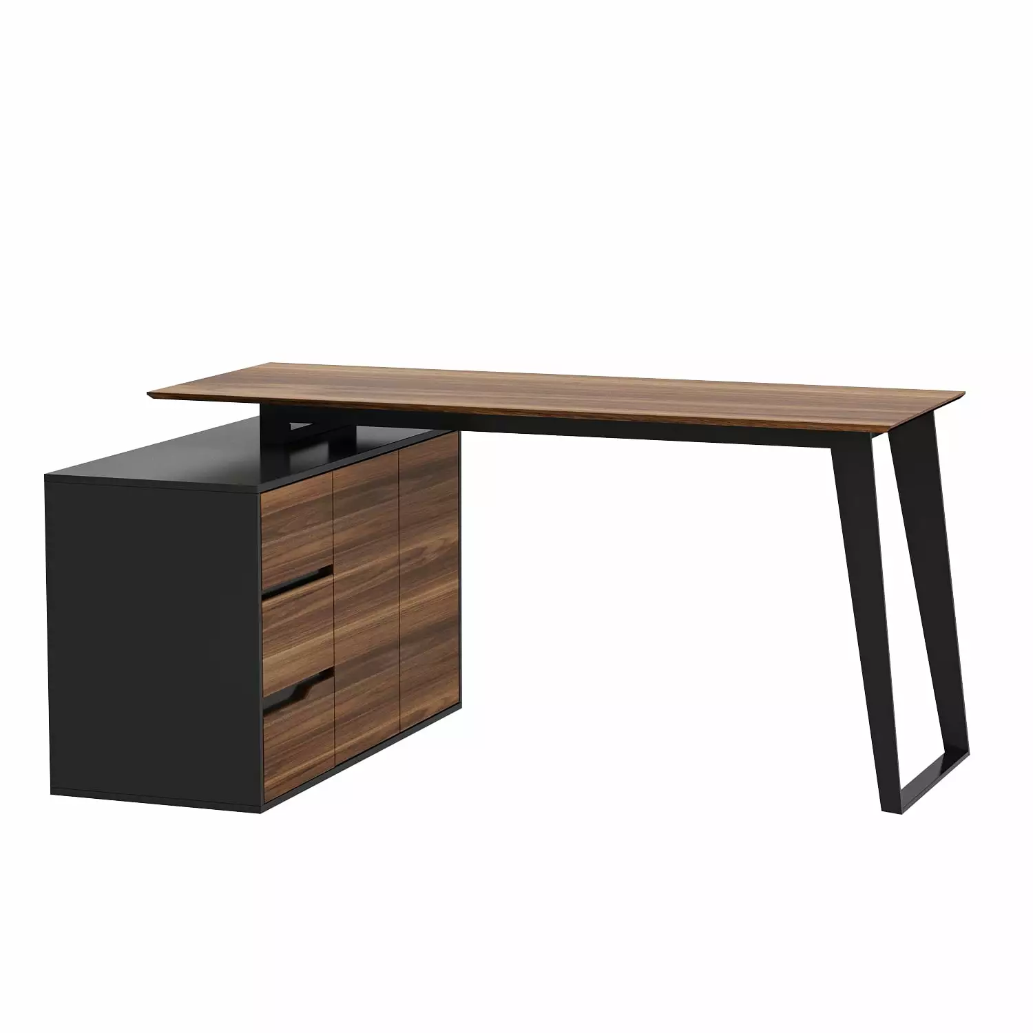 AIEGLE Reversible L Shaped Computer Desk Storage Drawer 54.3 Inch Corner Desk Rustic Brown Home Office