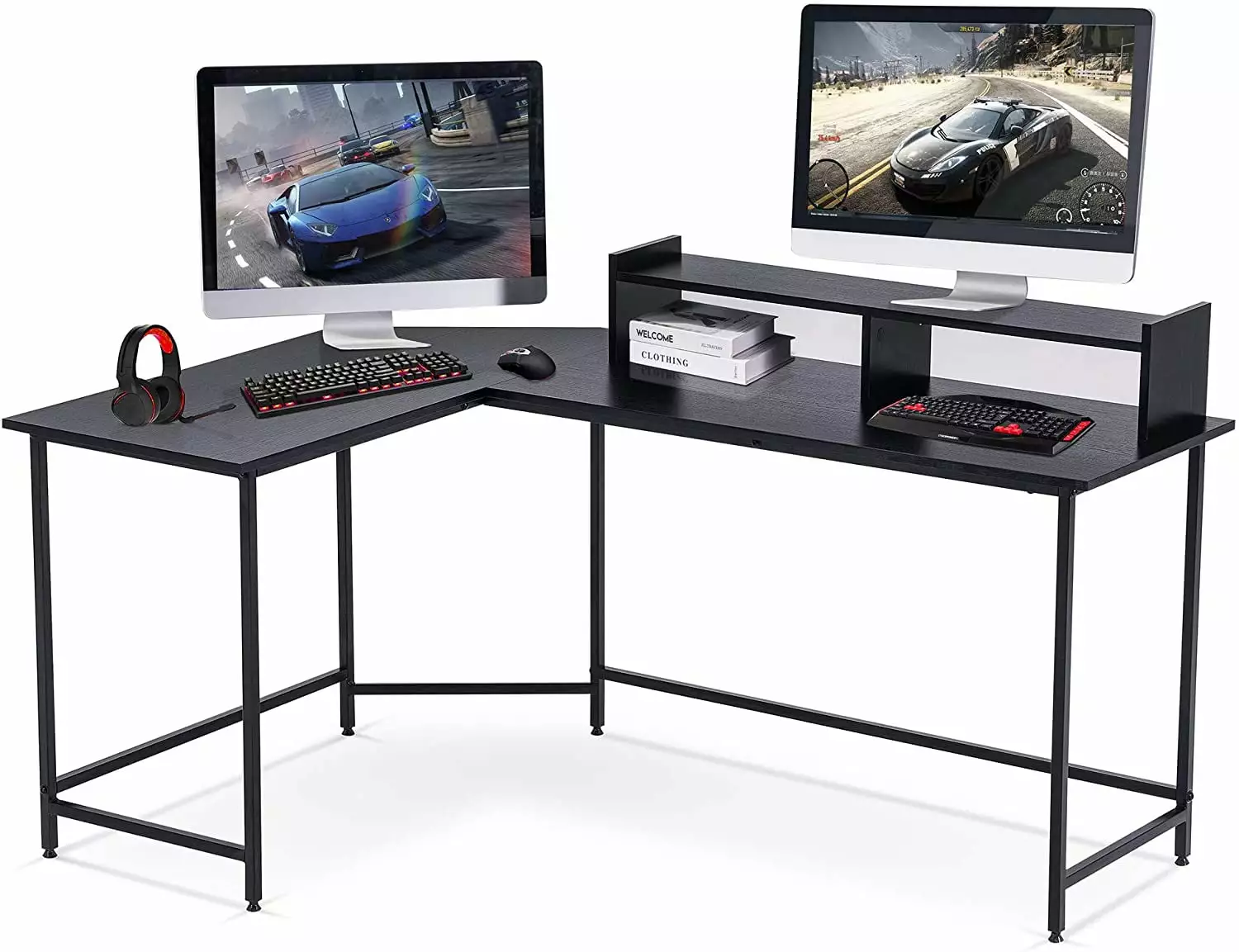 Ivinta Modern L-Shaped Computer Office Desk Gaming Corner Desk Monitor Stand Small Spaces Ivinta Furniture