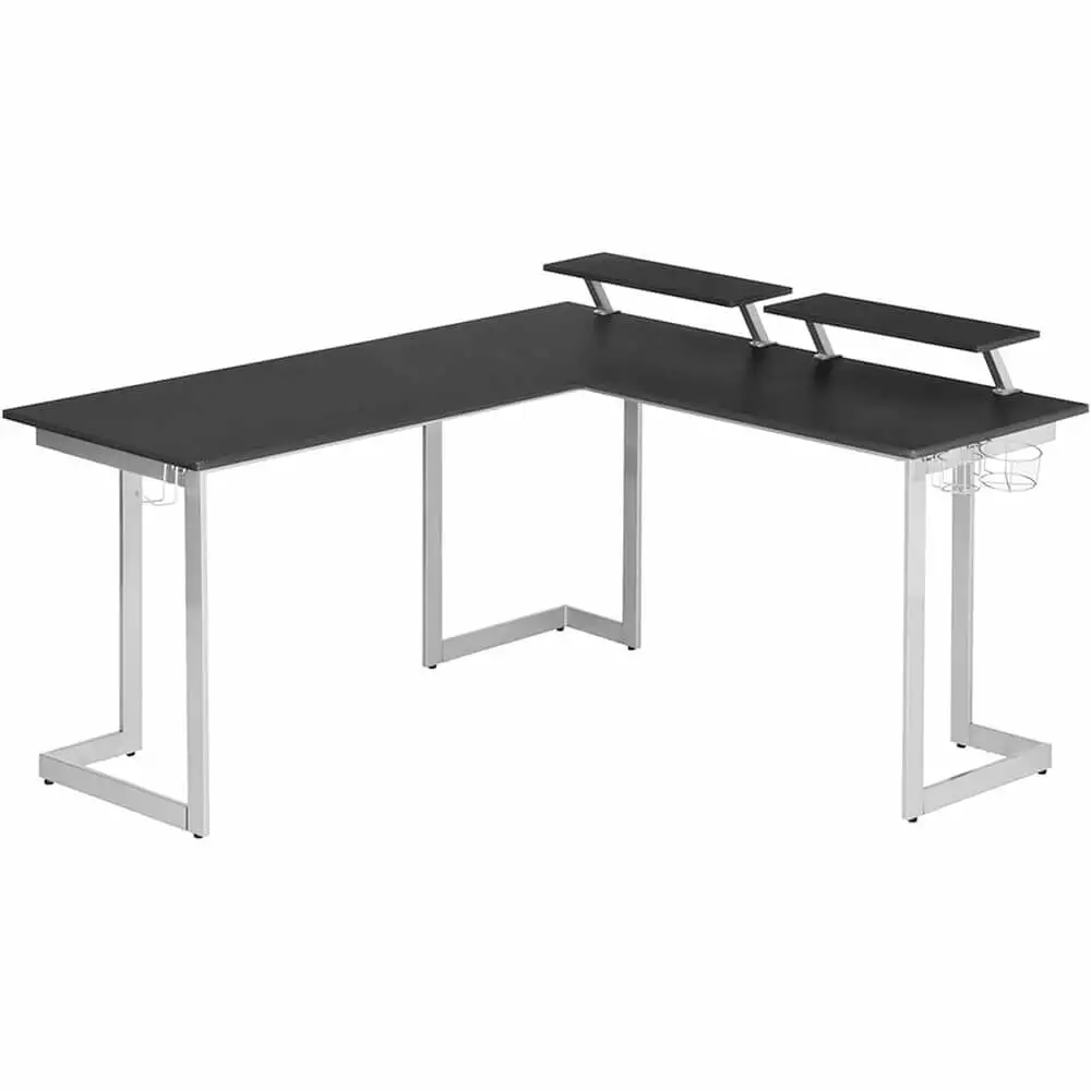 RTA Products RTATS220LBK Techni Sport Black L-Shaped Gaming Desk