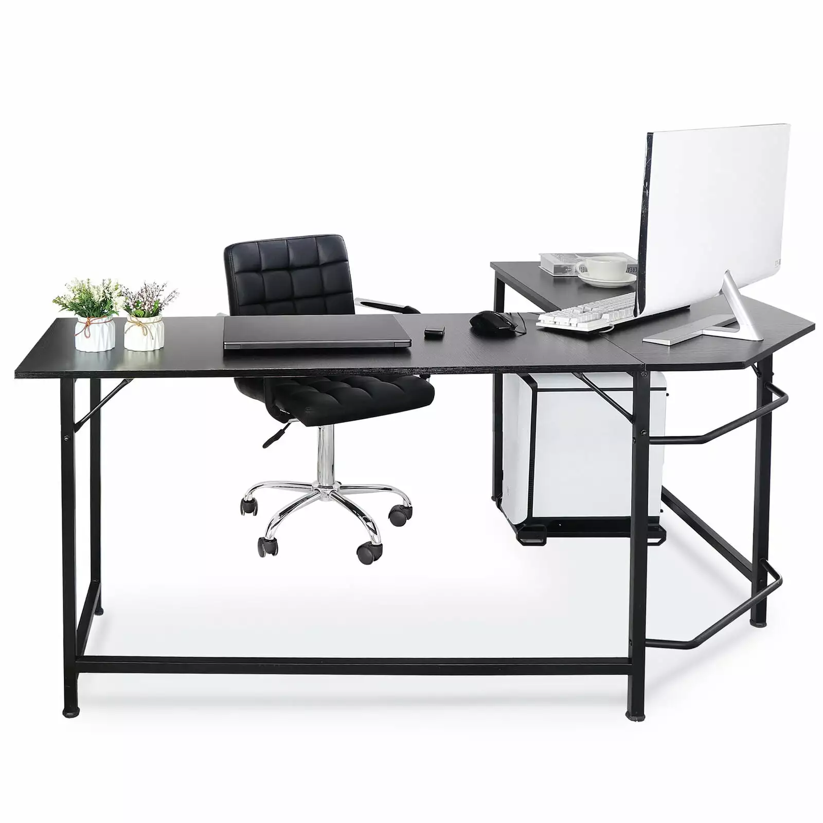 66 Inch L Shaped Desk Computer Gaming Desk Corner PC Laptop Table Office Workstation UNBRAND