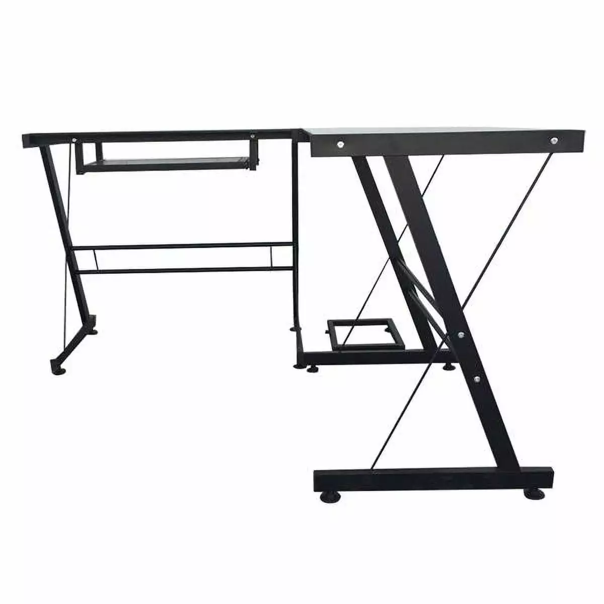 L-Shaped Durable Stalinite Splicing Computer Desk 402C Black YTTX