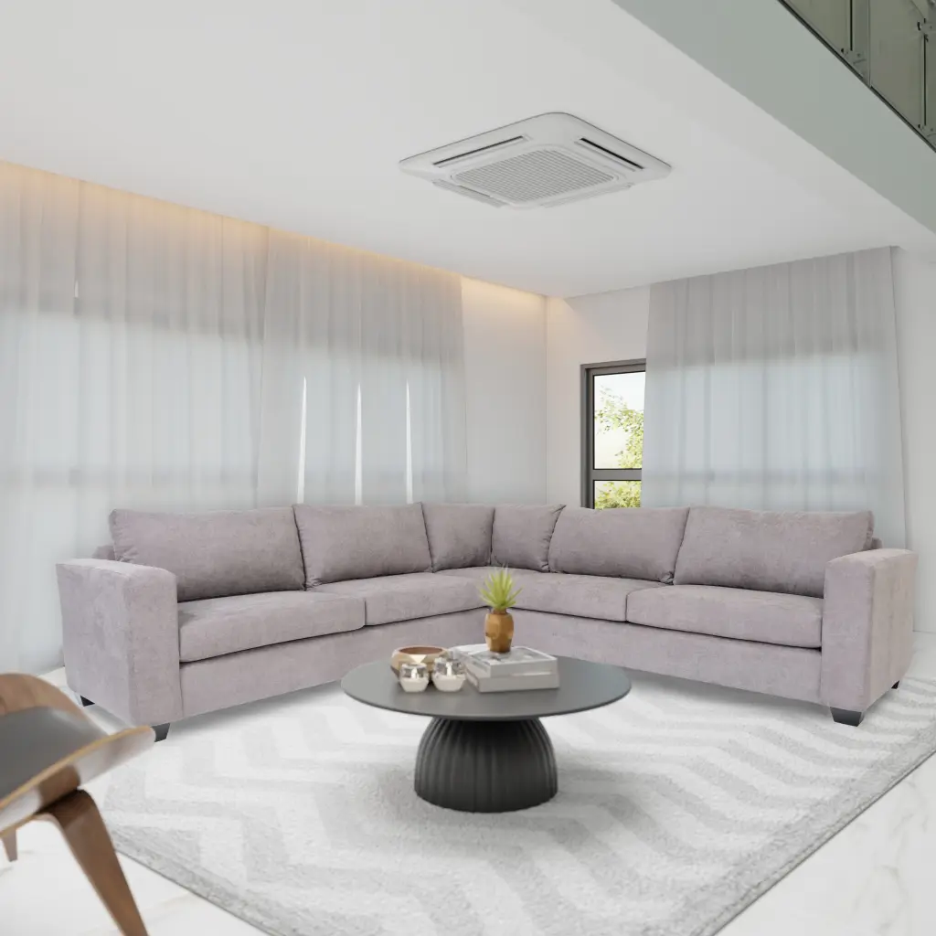 Coast to Coast Grey L Shaped Sectional Sofa Solid Wood Frame Living Room and Bedroom Coast to Coast Sofas