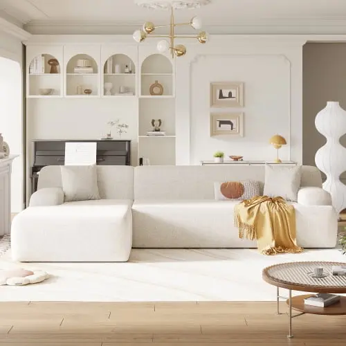 Modern L-Shape Modular Sectional Sofa 2-Piece Free Combination Living Room Bedroom Salon Hypeshops