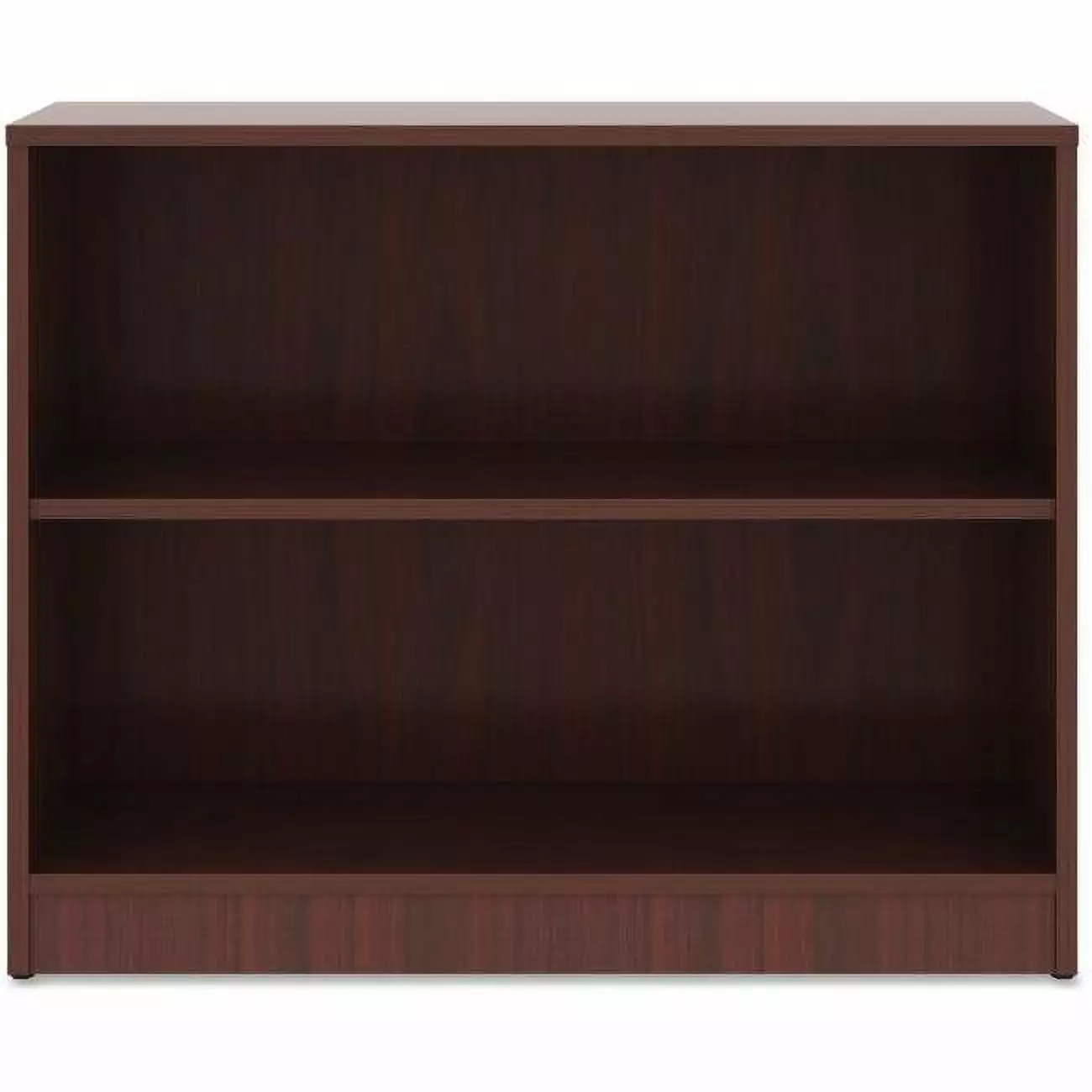 2 Shelf Laminate Bookcase Mahogany Perfectly Packed