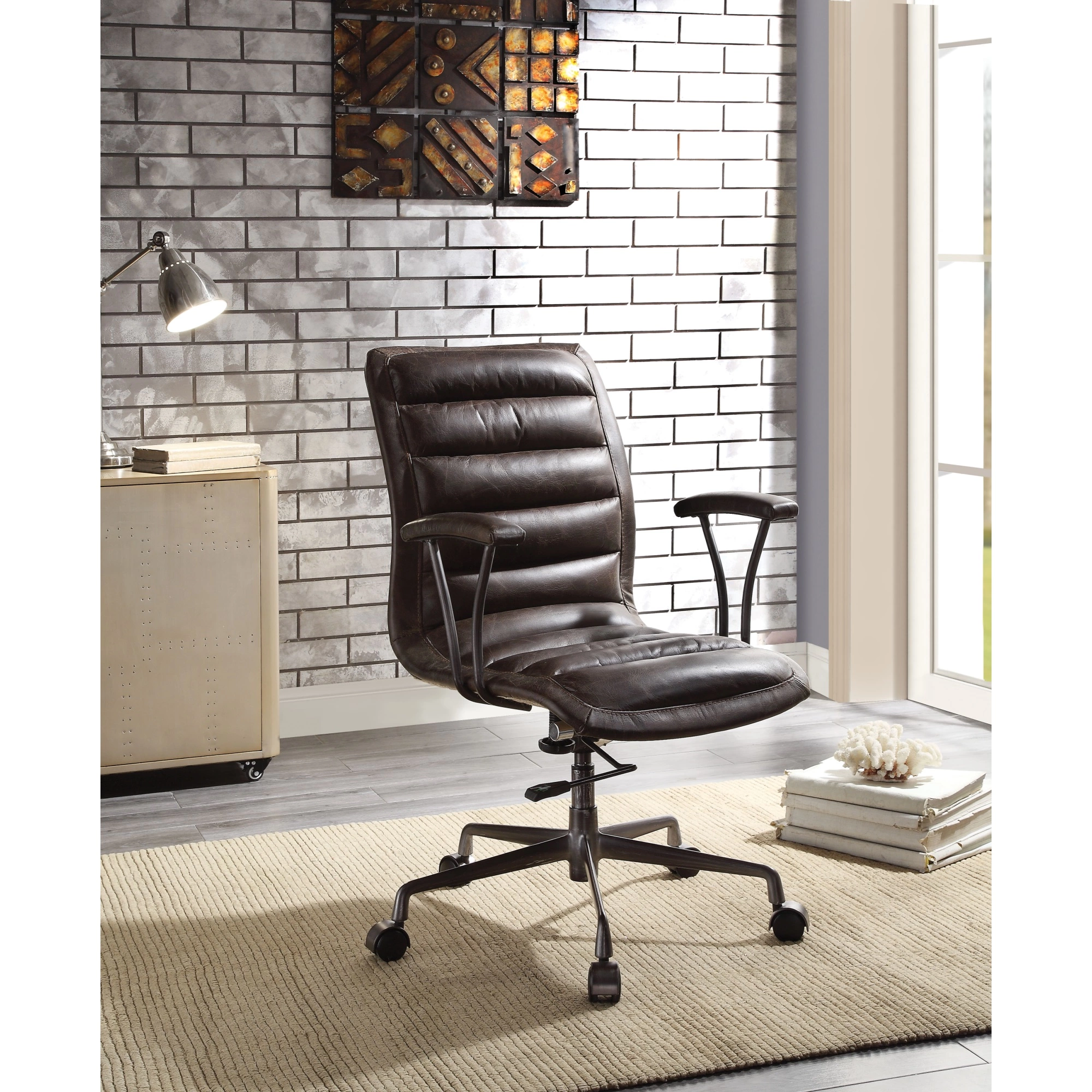 Ergode Executive Office Chair - Distress Chocolate Top Grain Leather Ergonomic Design