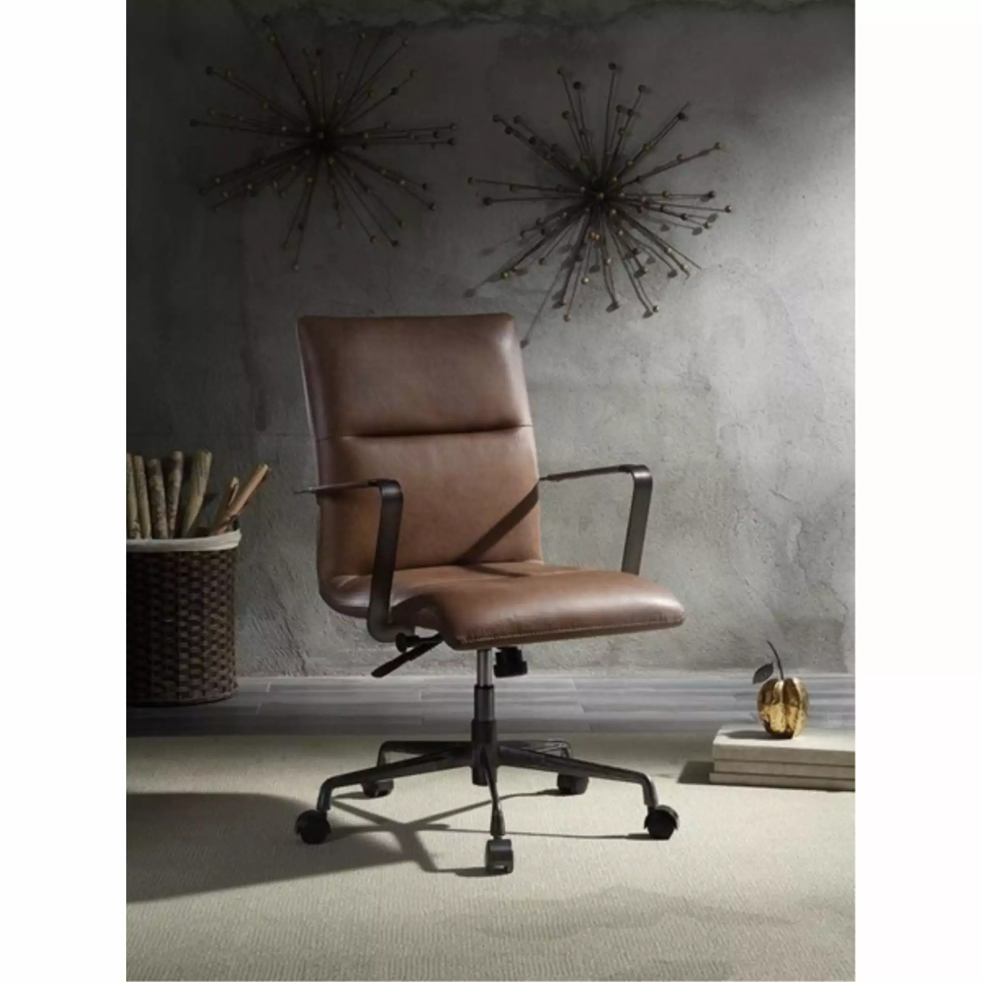 Ergode Executive Office Chair - Vintage Chocolate Top Grain Leather Ergonomic Design