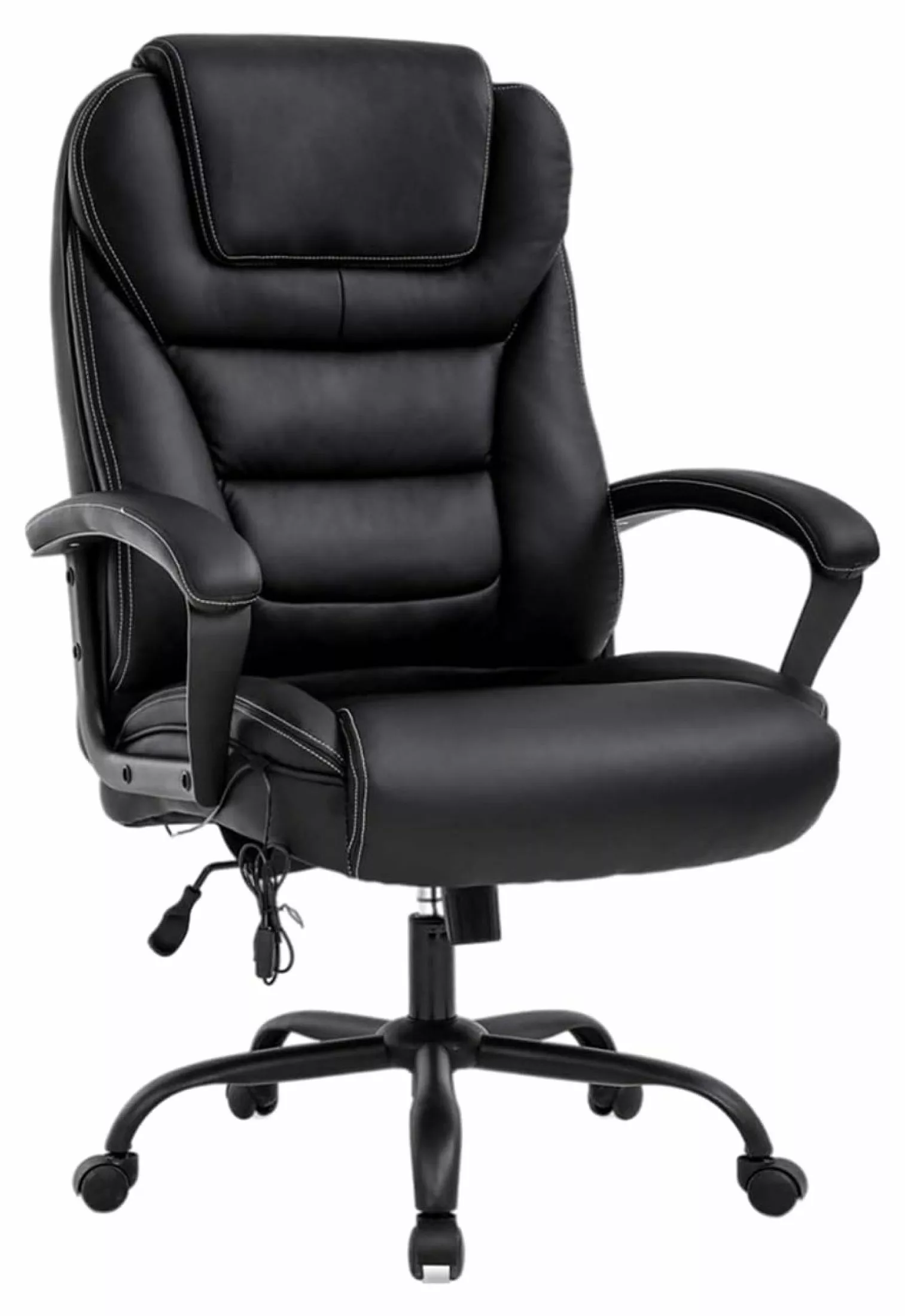 Big and Tall Office Chair 500lbs - PU Leather Executive Desk Chair Wide Seat and Lumbar Support Heavy People Liuyao