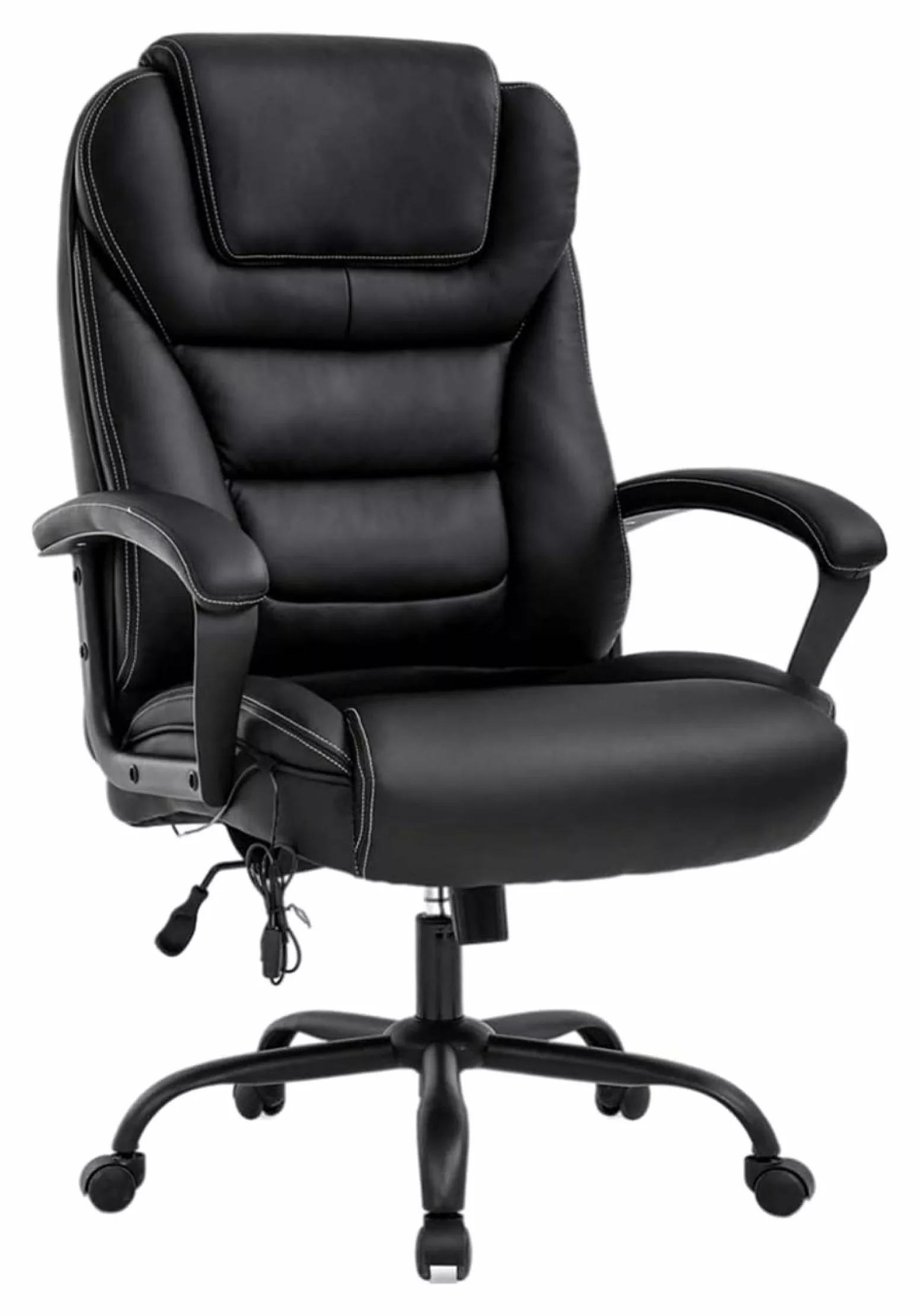 Big and Tall Office Chair 500lbs Wide Seat - PU Leather Executive Computer Chair Lumbar Support Heavy People MAQING