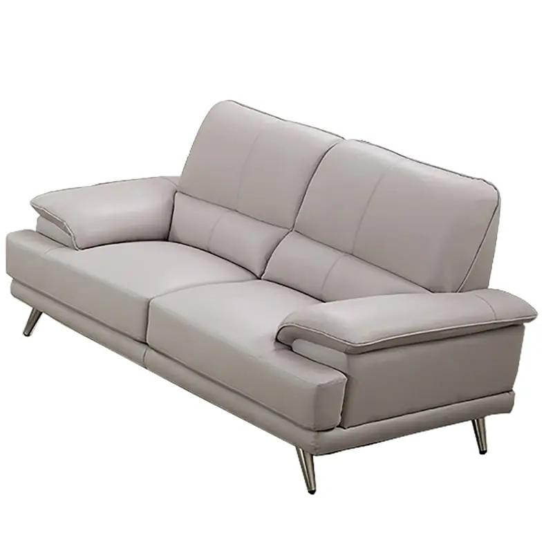 American Eagle Furniture Top Grain Leather Loveseat Gray - Premium Leather Sofa Living Room