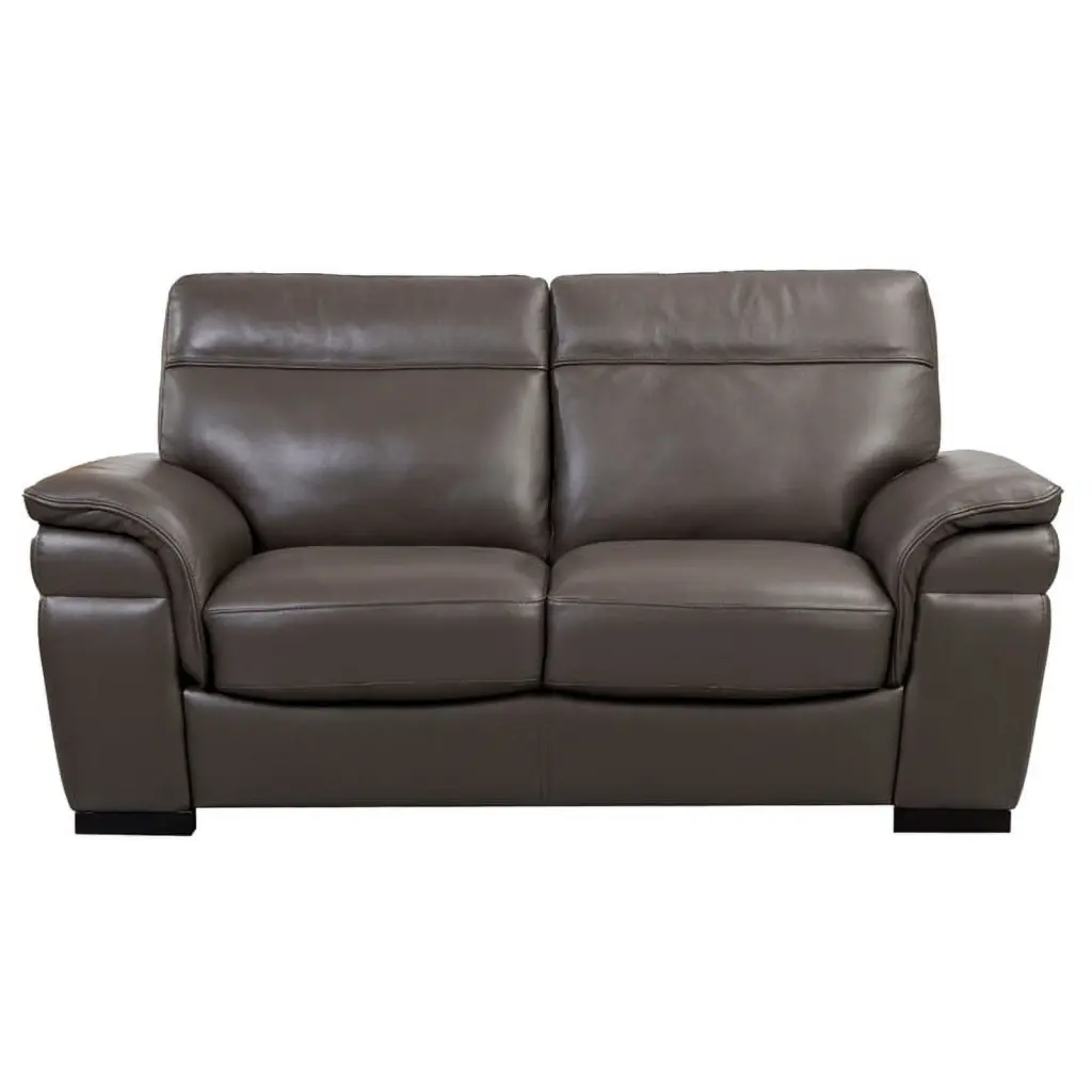 EK020 Taupe Italian Leather Loveseat Brown Color Premium Sofa Living Room American Eagle Furniture