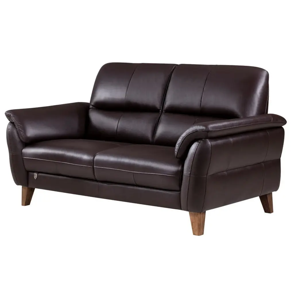 EK073 Dark Chocolate Italian Leather Loveseat Rich Brown Color American Eagle Furniture