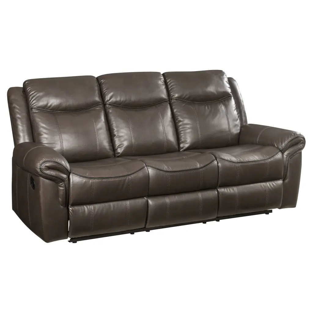 ACME Lydia Motion Sofa USB Port Brown Leather Reclining Living Room Couch Acme Furniture