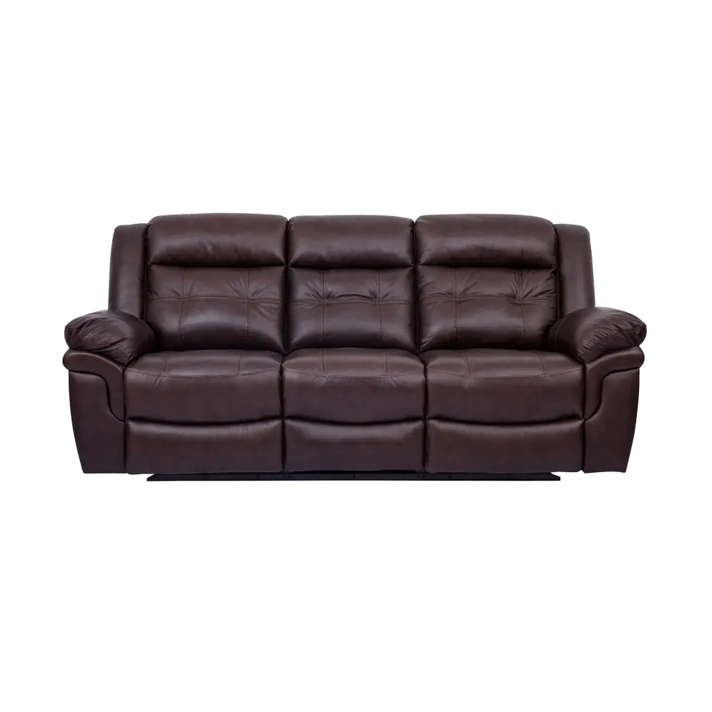 Marcel Manual Reclining Sofa Dark Brown Leather Armen Living