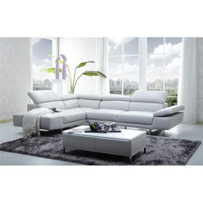 JandM Italian Leather Sectional Sofa Left Hand Facing Luxury Living Room Furniture Fancy Fixtures
