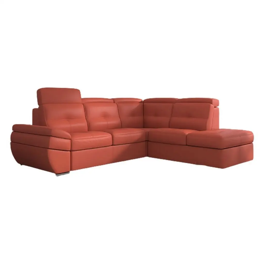 Salzburg Modern Leather Sectional Sofa Red Right Hand Facing Chaise Get Furniture