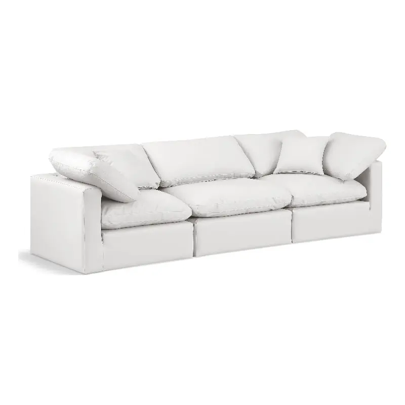 Meridian Furniture Indulge 105 Vegan Leather Modular Sofa Cream