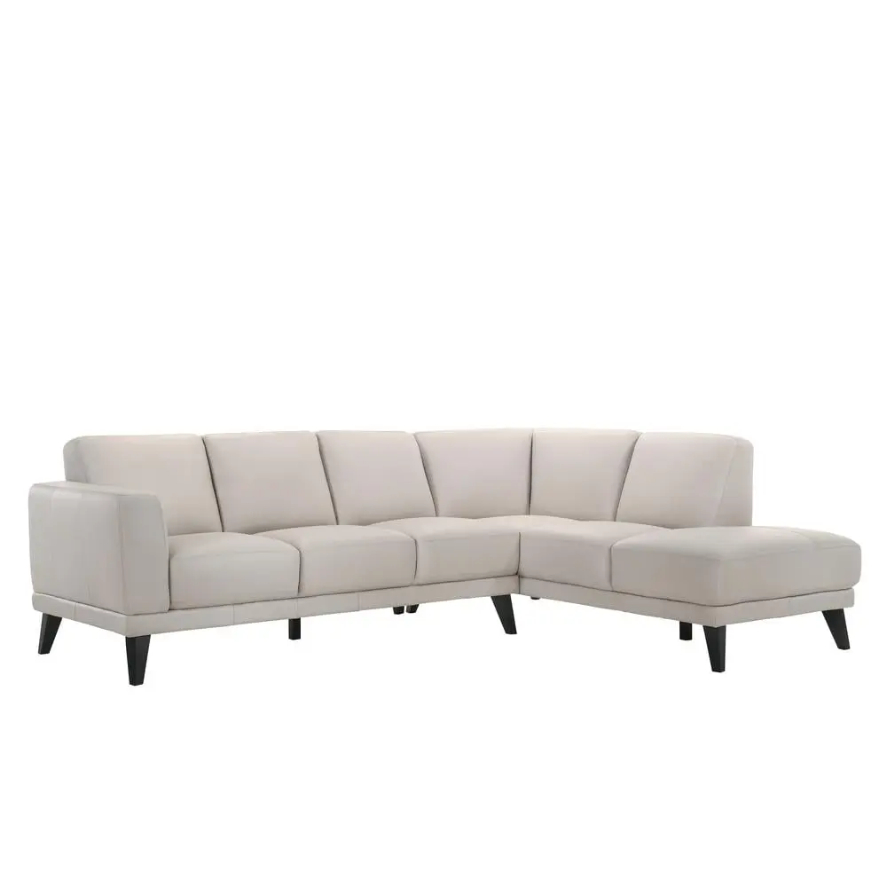 New Classic Furniture Altamura 2-Piece Solid Wood and Leather Sectional Beige