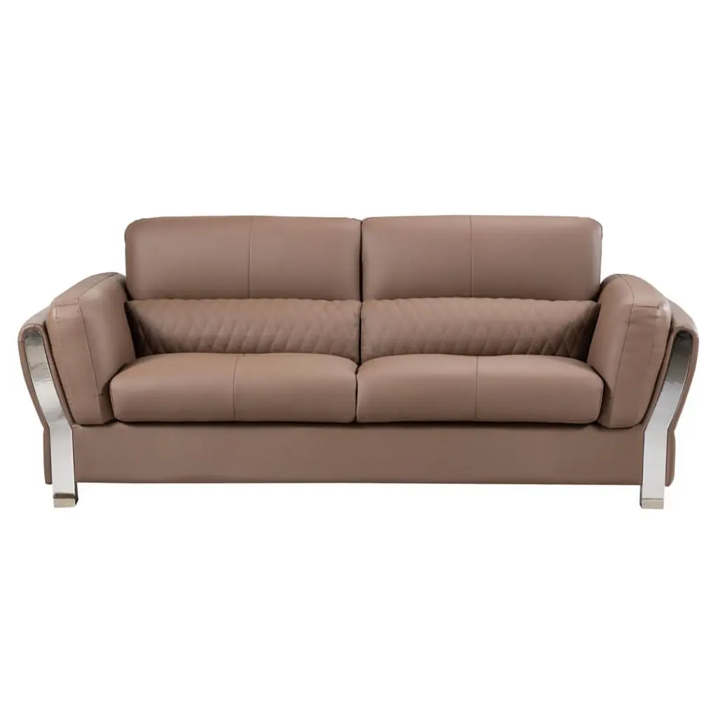 AE690 Taupe Microfiber Leather Sofa Brown Color American Eagle Furniture