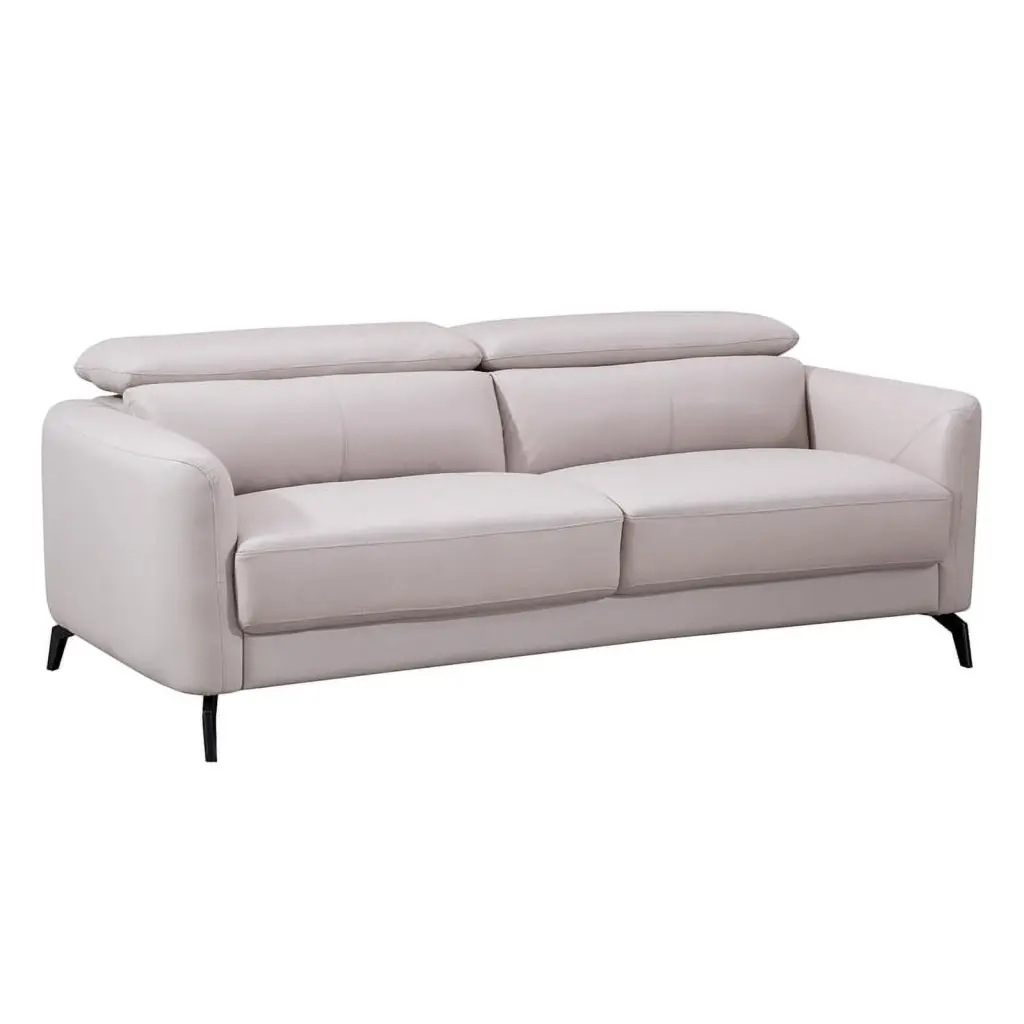 American Eagle Furniture Genuine Leather Sofa Light Gray - Modern Living Room Couch