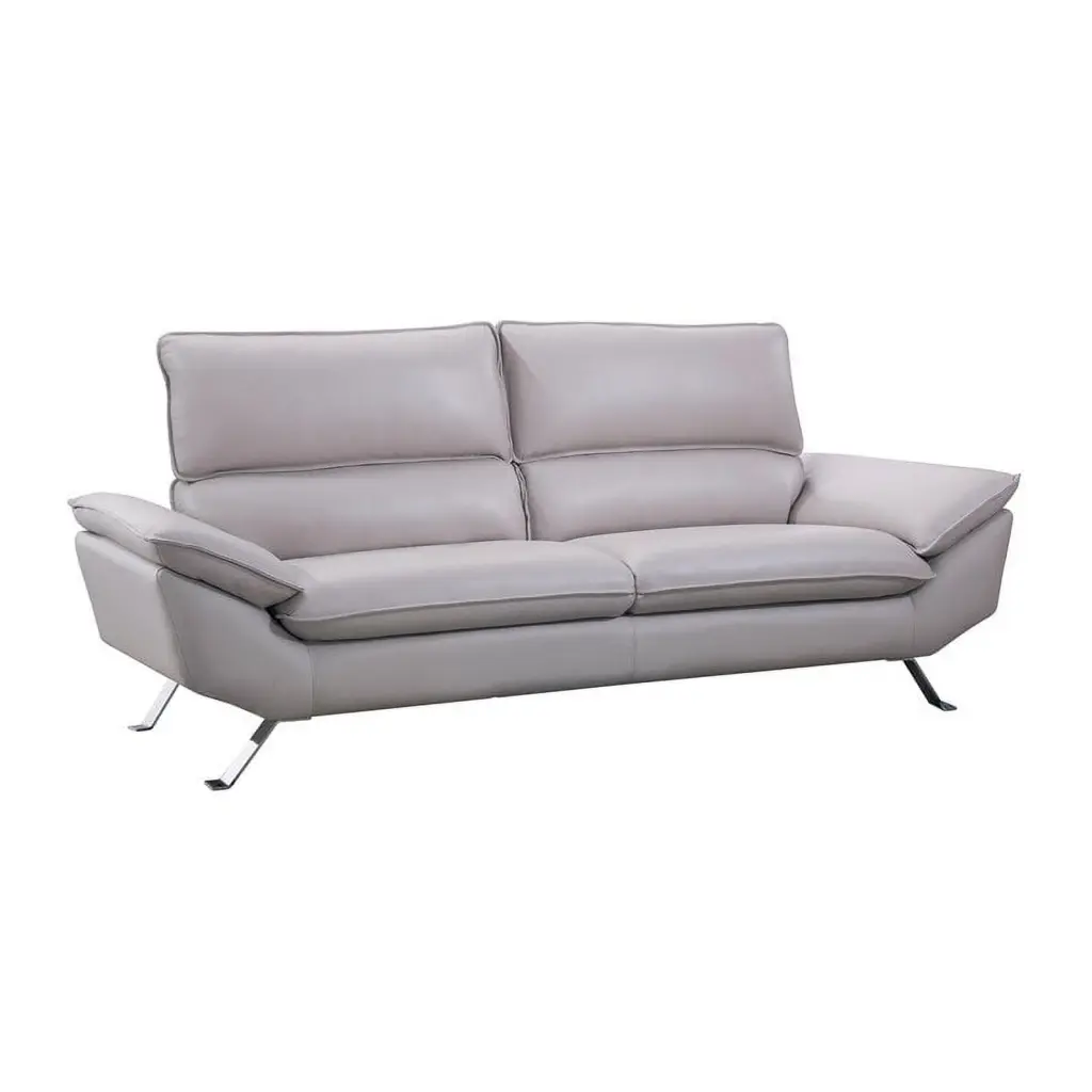 American Eagle Furniture Genuine Light Gray Leather Sofa Living Room