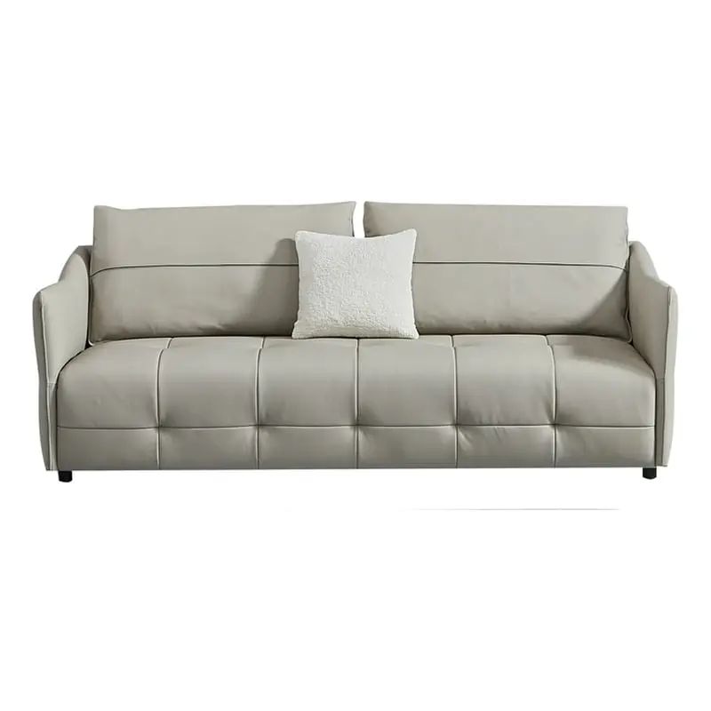 American Eagle Furniture Modern Genuine Leather and Plastic Sofa Gray - Stylish Living Room Sofa