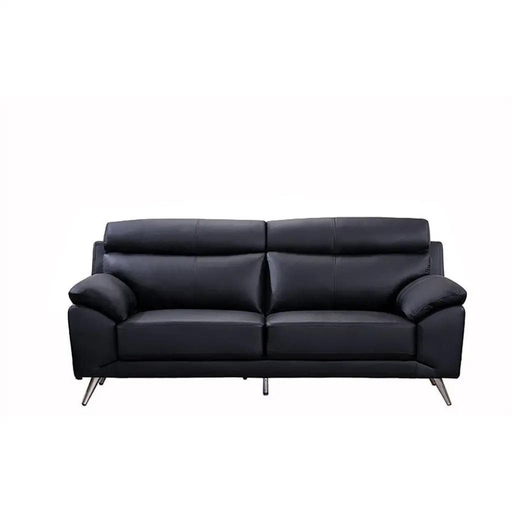 American Eagle Furniture Top Grain Black Leather Sofa