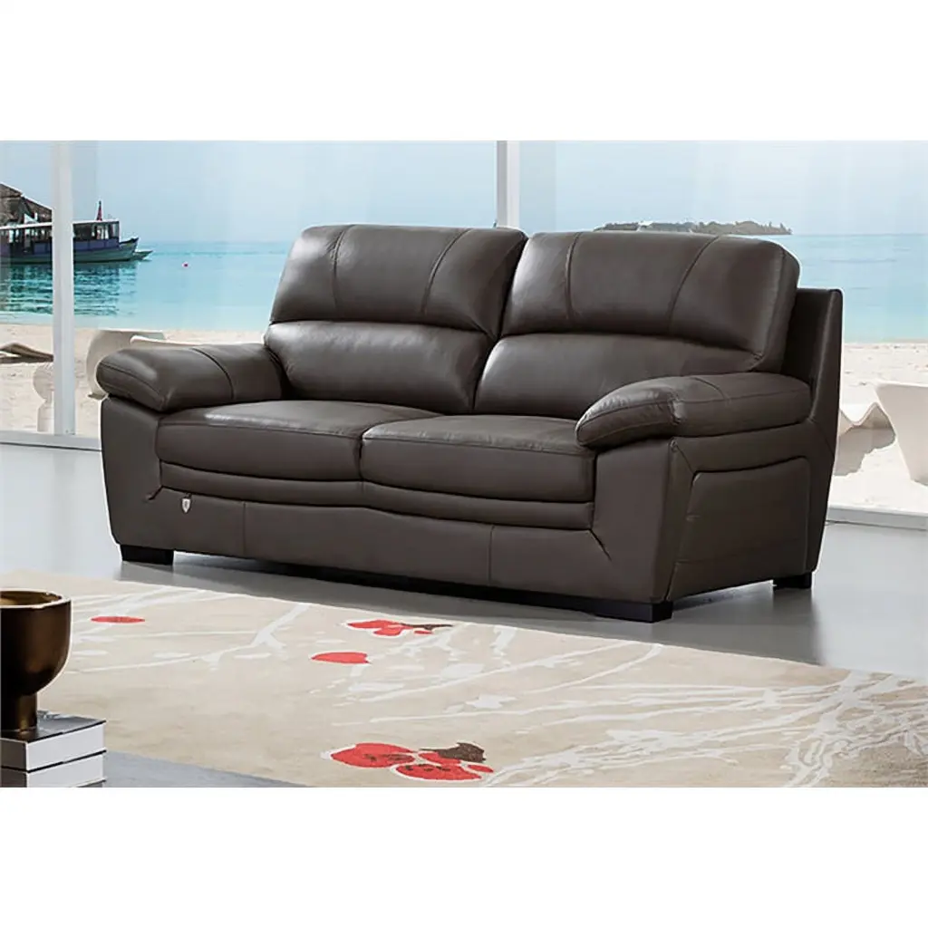 EK045 Taupe Italian Leather Sofa Brown American Eagle Furniture
