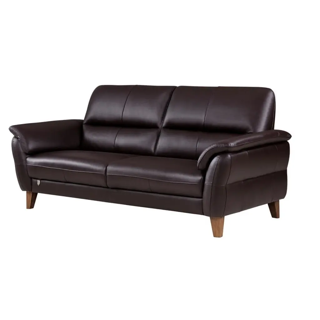 EK073 Dark Chocolate Brown Italian Leather Sofa Elegant Living Room American Eagle Furniture