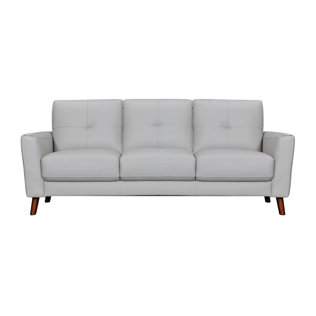 Armen Living Almafi 82 Upholstered Dove Gray Modern Leather Sofa