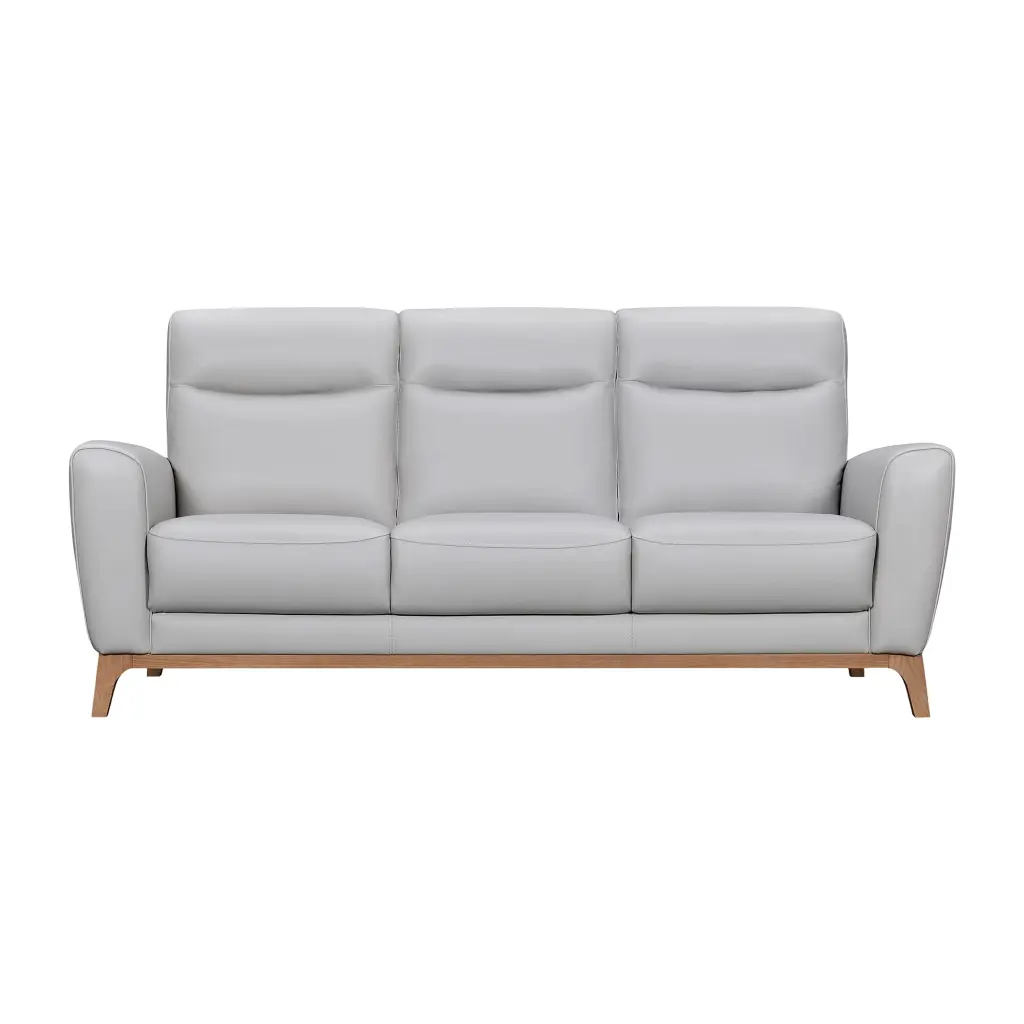 Armen Living Greyson 83 Dove Gray Upholstered Modern Leather Sofa