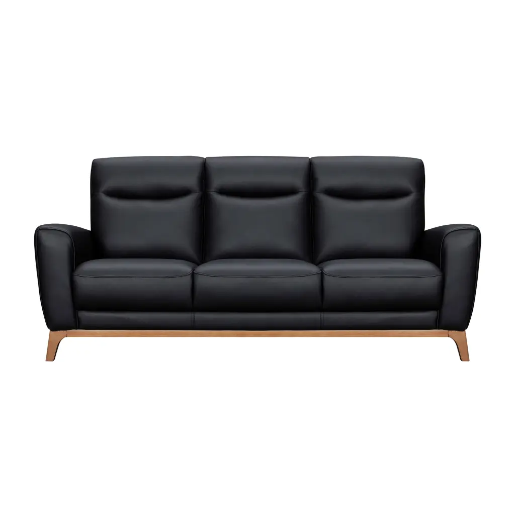 Armen Living Greyson 83 Upholstered Modern Leather Sofa Black - Contemporary Living Room Furniture