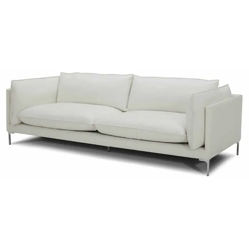 Divani Casa Harvest Modern L-Grade Leather Upholstered White Sofa Living Room